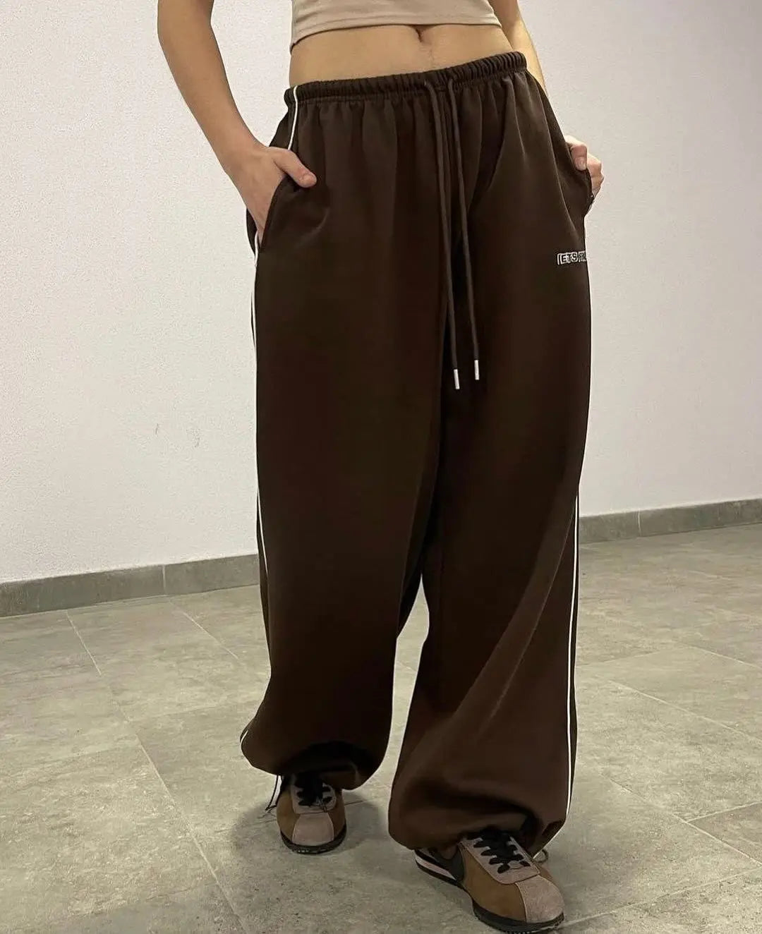 Chiffon Tie-Dye Drawstring Sports Pants