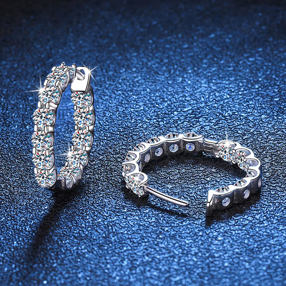 2.6CT Moissanite Hoop Earrings