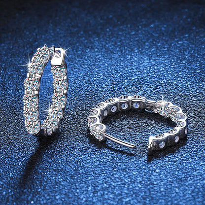 2.6CT Moissanite Hoop Earrings
