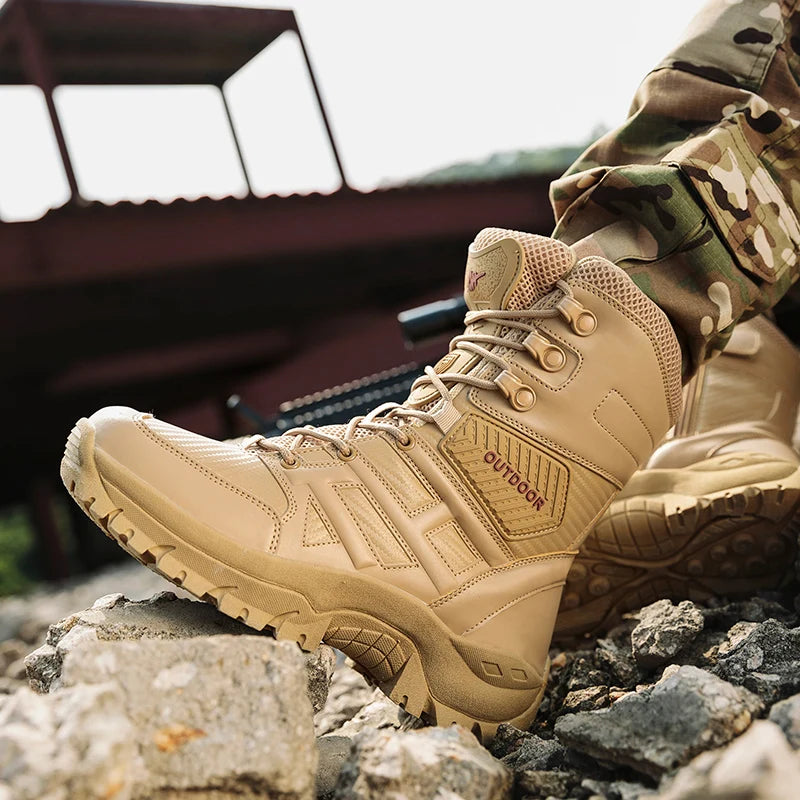 SENLONGBAO Desert Combat Leather Boots