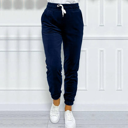 Velvet Drawstring Warm Jogger Pants