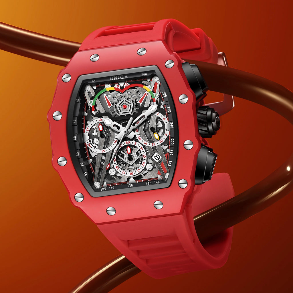 ONOLA Tonneau Silicone Quartz Watch