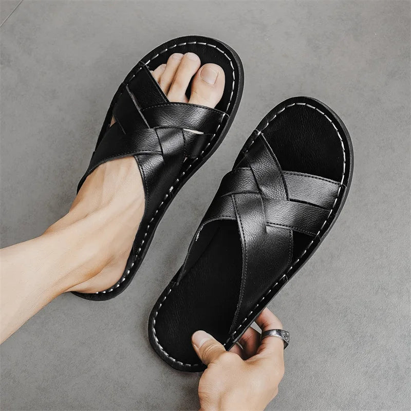 Handmade Leather Beach Slippers