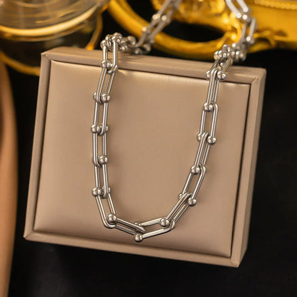 U Shape Thick Chain Necklace