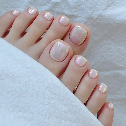 Full-Cover Nude Toe Nails