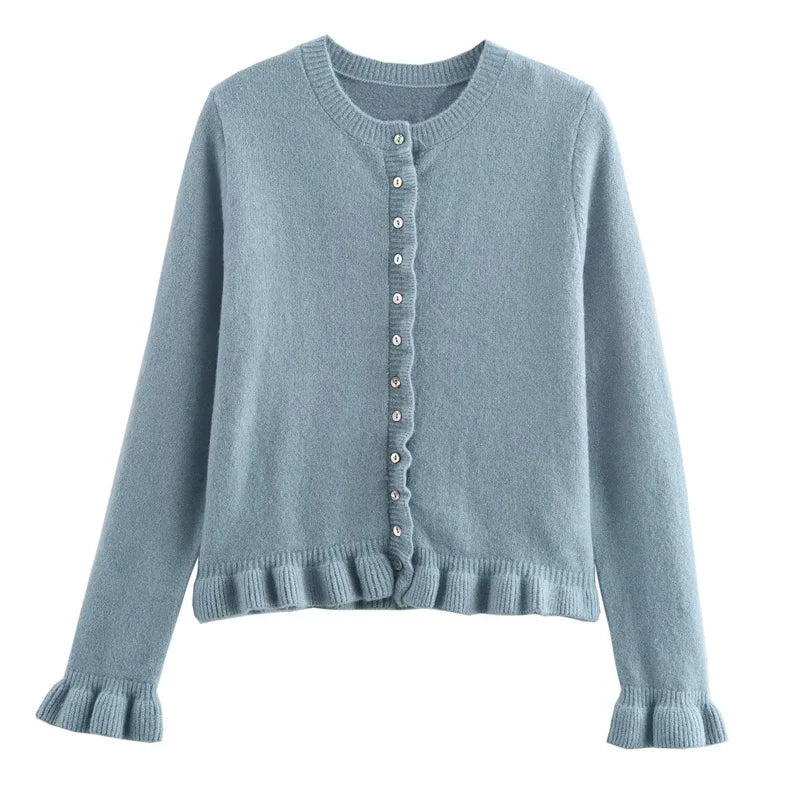 Bluey Gray Ruffle Cardigan