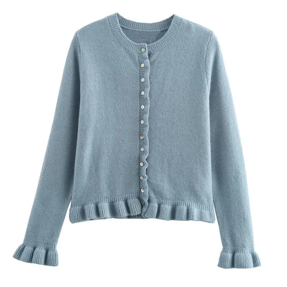 Bluey Gray Ruffle Cardigan