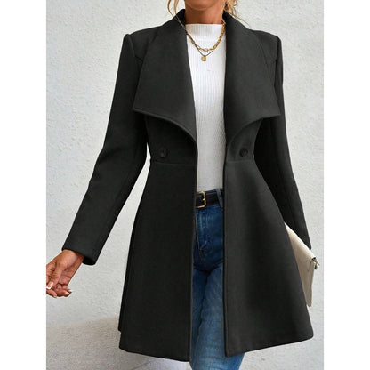Women's Winter Lapel Button-Up Coat
