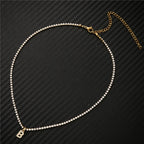 Crystal Letter Initial Necklace