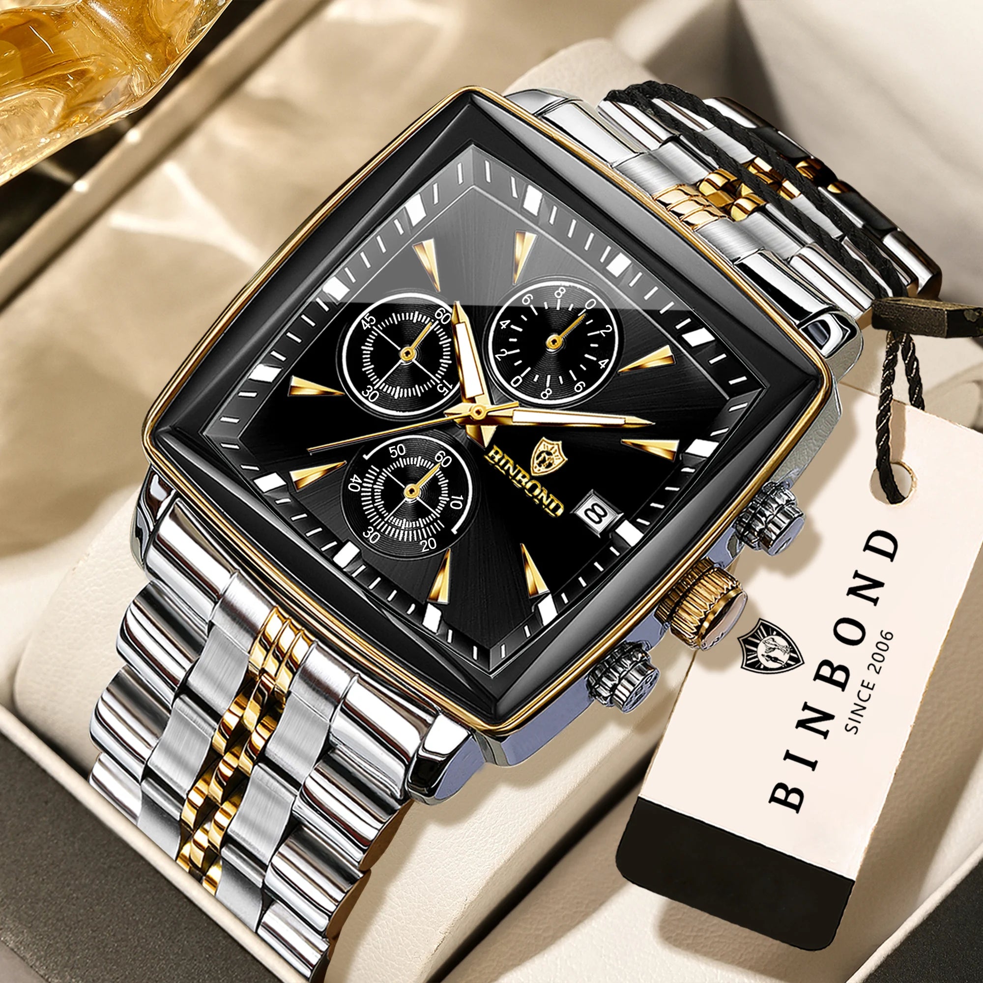 BINBOND Steel Chronograph Quartz Watch