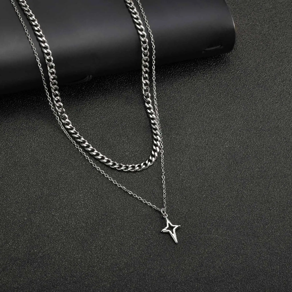 Vnox Star Pendant Necklace Set