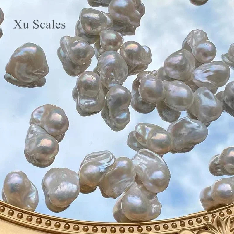 Baroque Pearl Silver Stud Earrings
