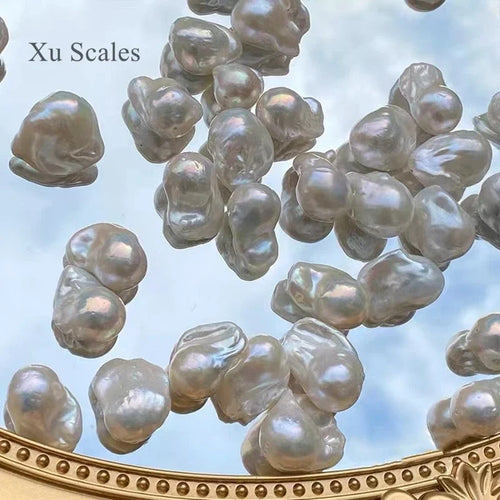 Baroque Pearl Silver Stud Earrings