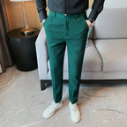 Waffle Stretch Slim Formal Trousers
