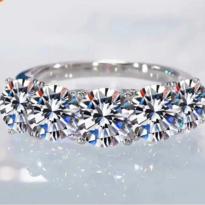 Eternity Moissanite Silver Ring