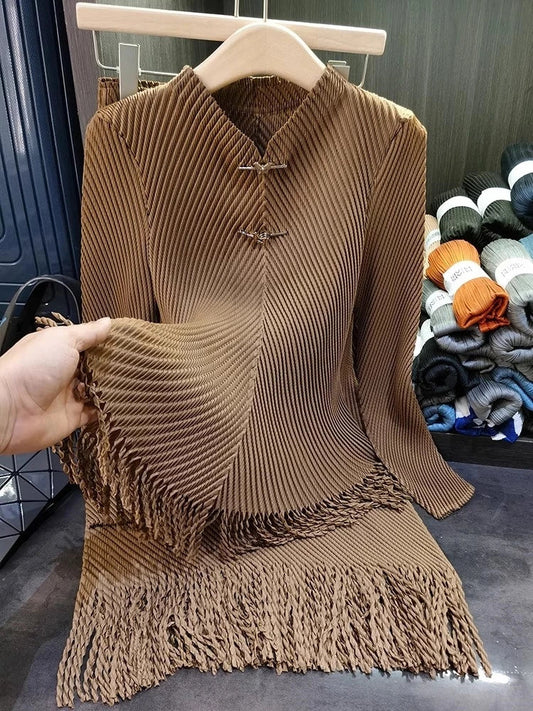 Spring Vintage Pleated Set