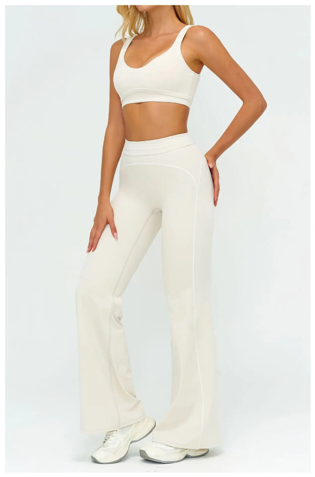 Knit Construction Sleeveless True-To-Size Fit Two-Piece Yoga Set