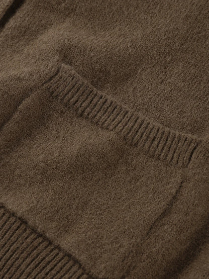Casual O-Neck Chocolate Cardigan