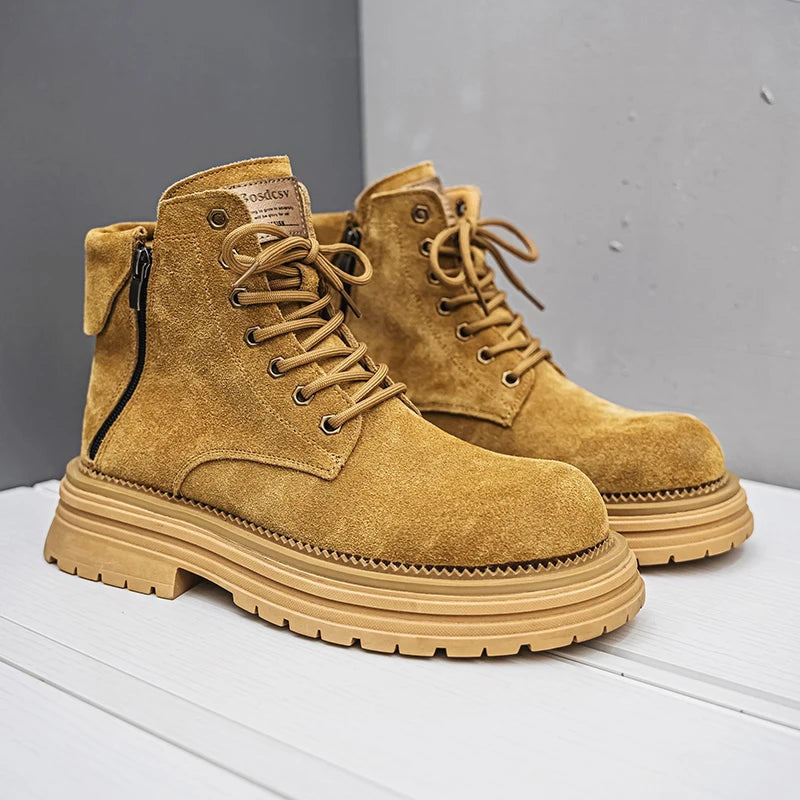 Suede English Style Short Boots