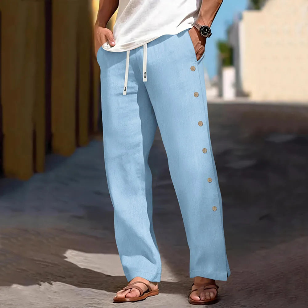 Linen Drawstring Beach Trousers