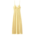 Yellow Satin V-Neck Slip Dress