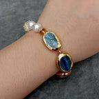 Pearl Kyanite Strand Bracelet