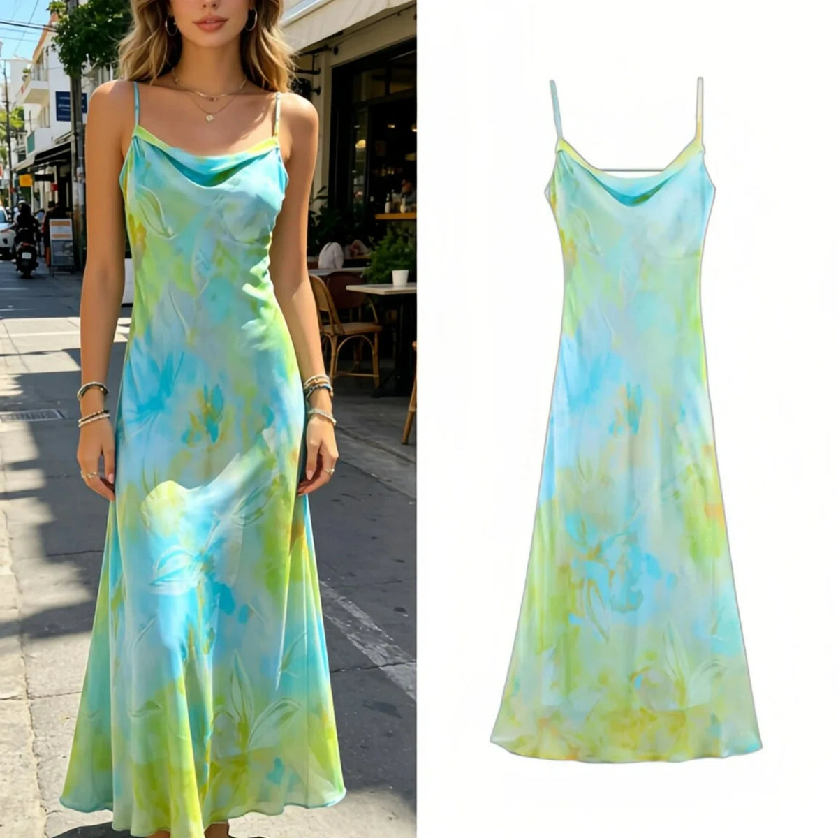 Floral Backless Cami Dress