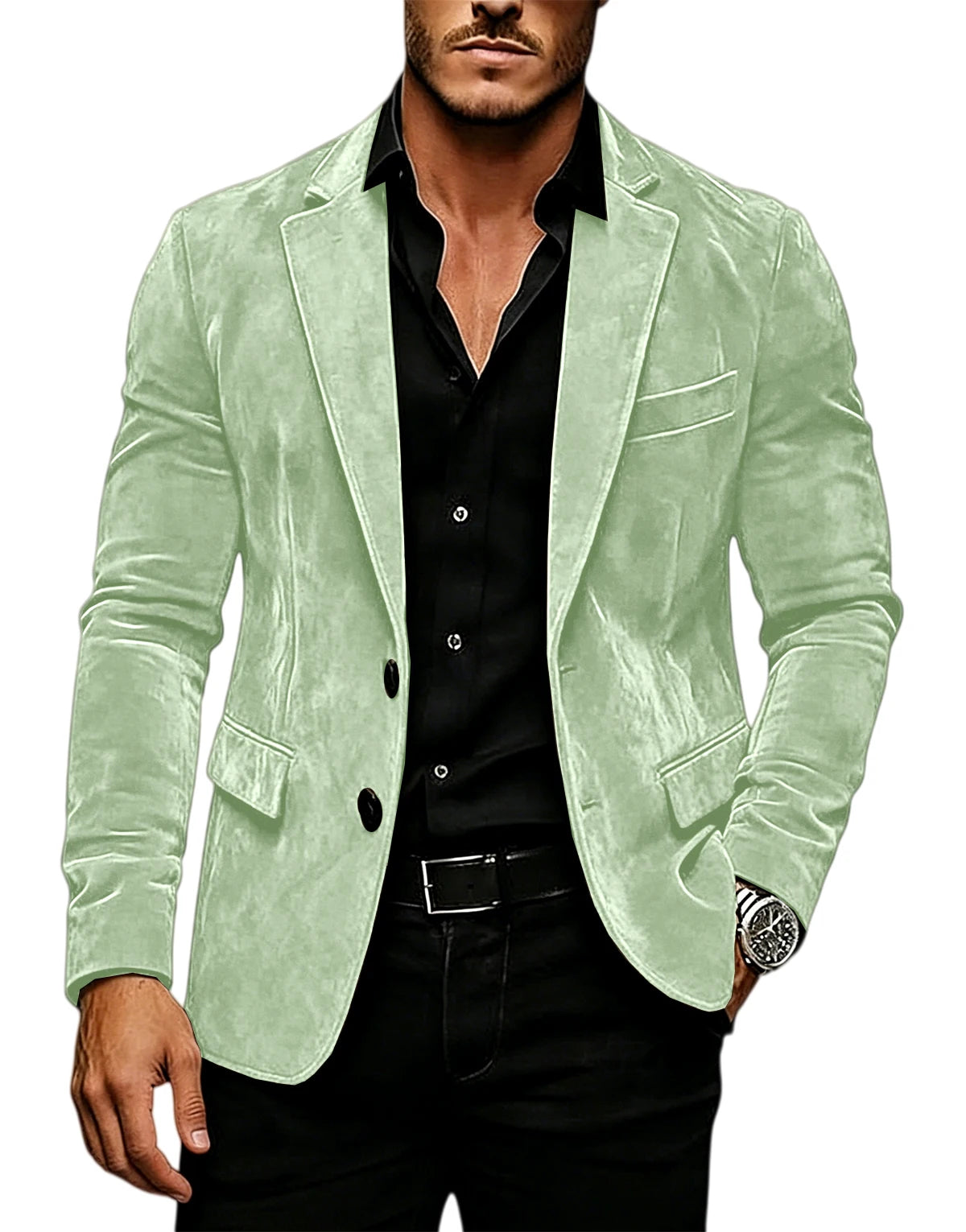Suede Texture Notch-Lapel Sport Coat