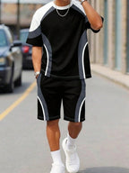 Athletic T-Shirt Drawstring Shorts Set