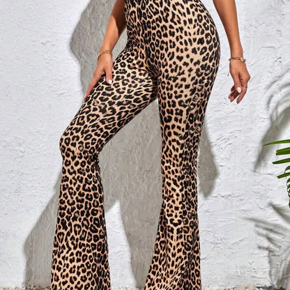 Women’s Leopard Print Flared Yoga Pants