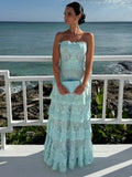 Tiered Lace Maxi Gown