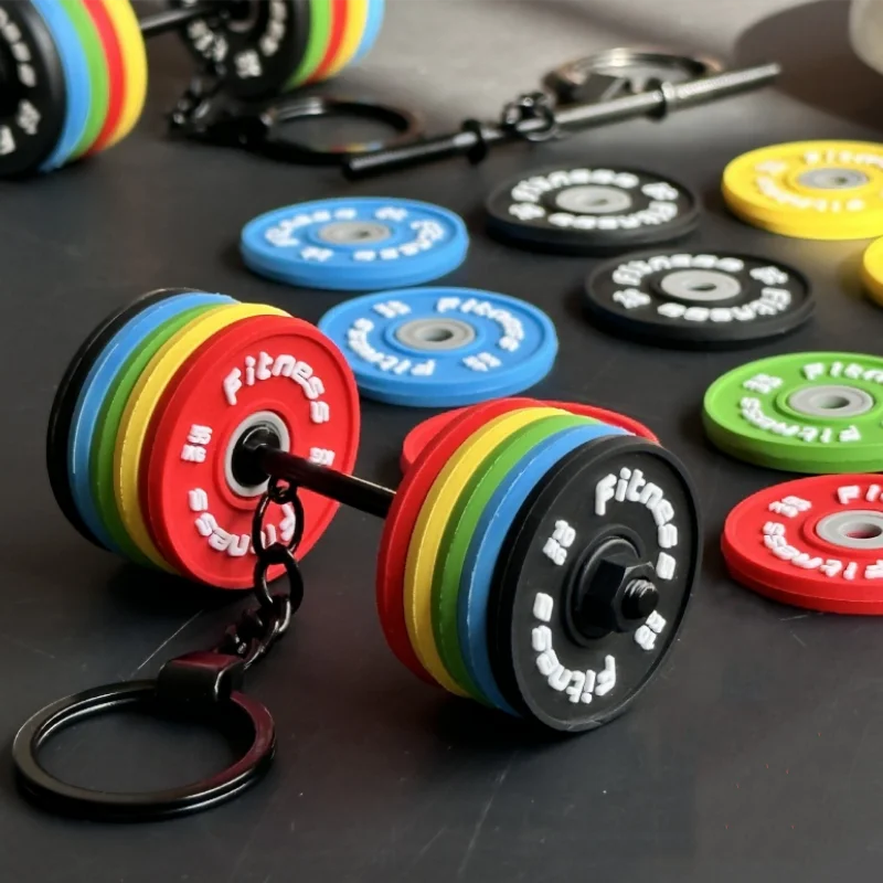 Silicone Gym Dumbbell Keychain