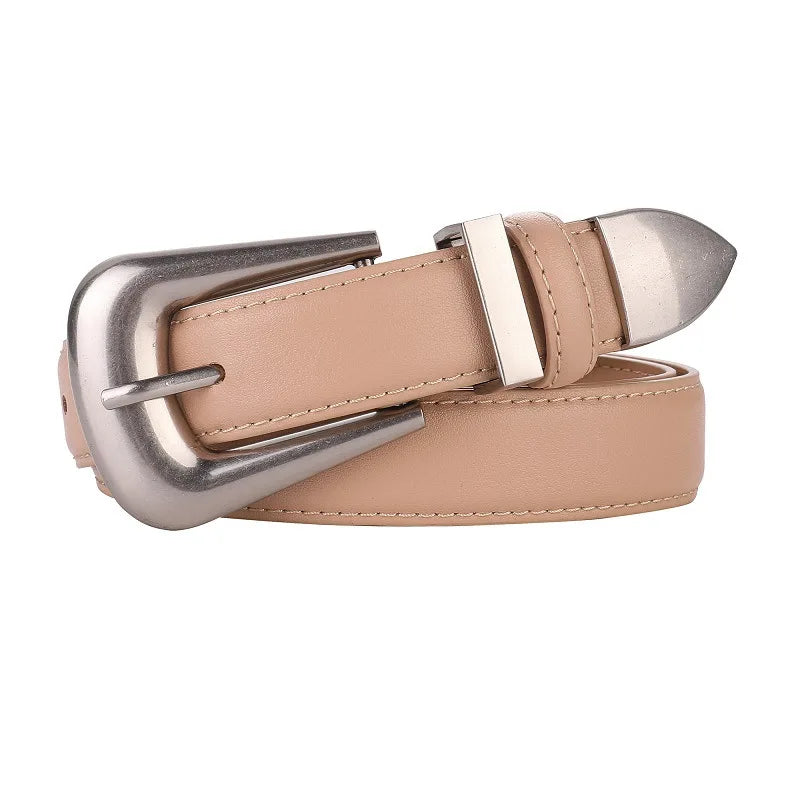 Burgundy Leather Belt with Gold Buckle