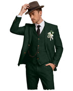 Three-Piece Linen Notch-Lapel Suit