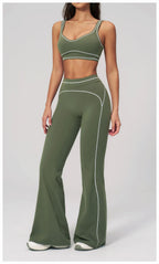 Knit Construction Sleeveless True-To-Size Fit Two-Piece Yoga Set