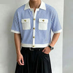 Striped Patchwork Casual Shirt