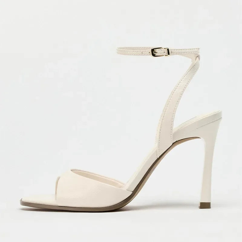 Ankle Strap High Heels Square