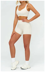 Knit Construction Sleeveless True-To-Size Fit Two-Piece Yoga Set