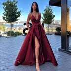 Satin Halter Ball Gown