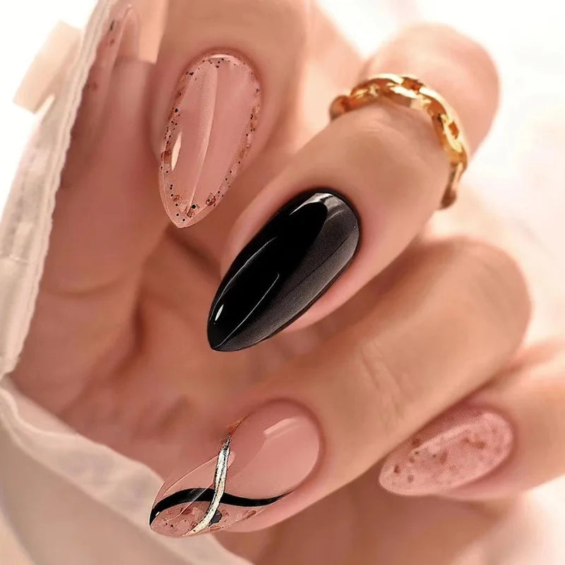 Gradient Wearing Fake Nails Long