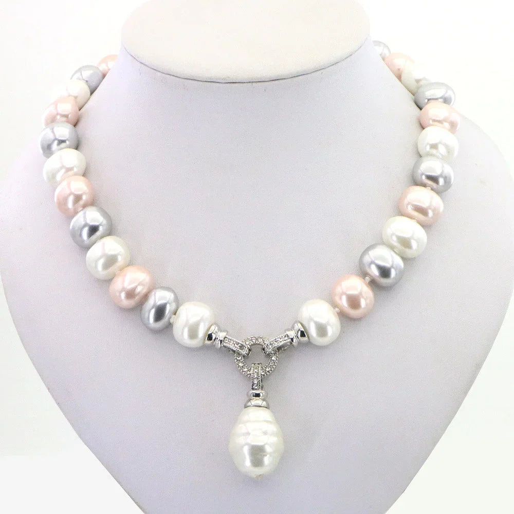 Marine Shell Pearl Necklace Women