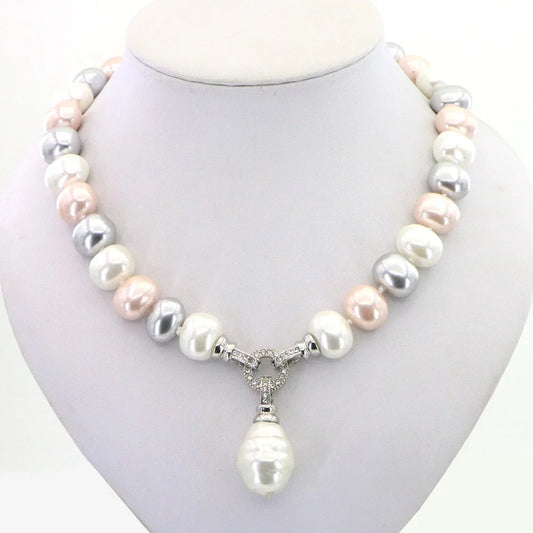 Marine Shell Pearl Necklace Women