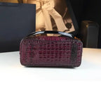 Genuine Leather Crocodile Print Tote Bag