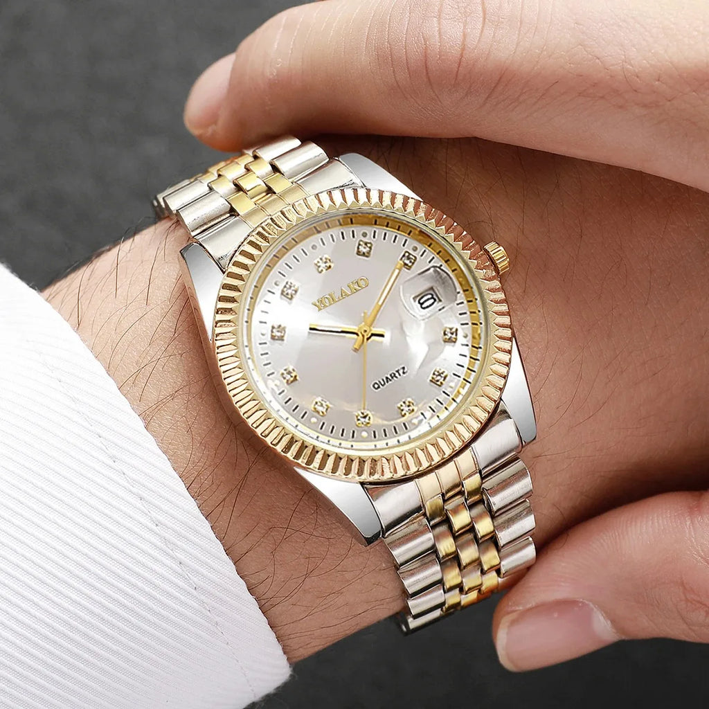 Yolako Rhinestone Calendar Quartz Watch