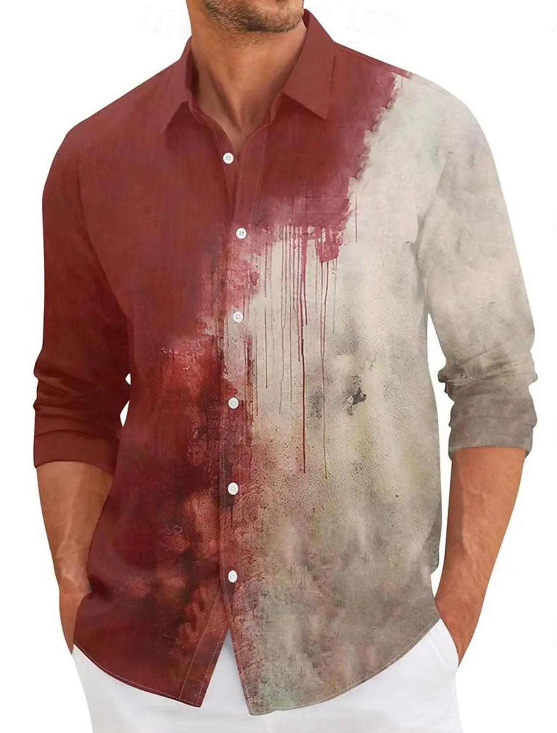 Letter Print Blood Stain Shirt