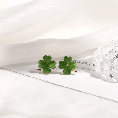 Elegant Clover Opal Earrings