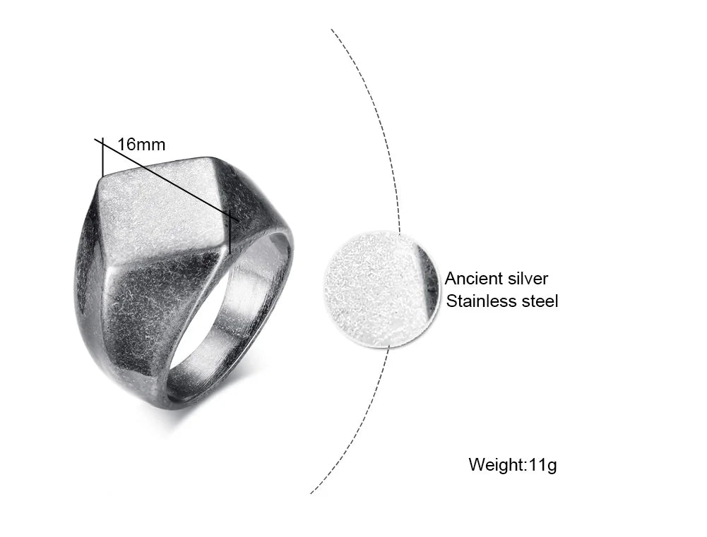 Mprainbow Square Signet Ring