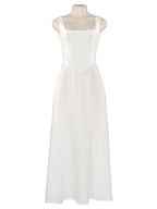 Square Collar Spaghetti Strap Maxi Dress