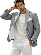 Linen Slim Single-Breasted Casual Blazer