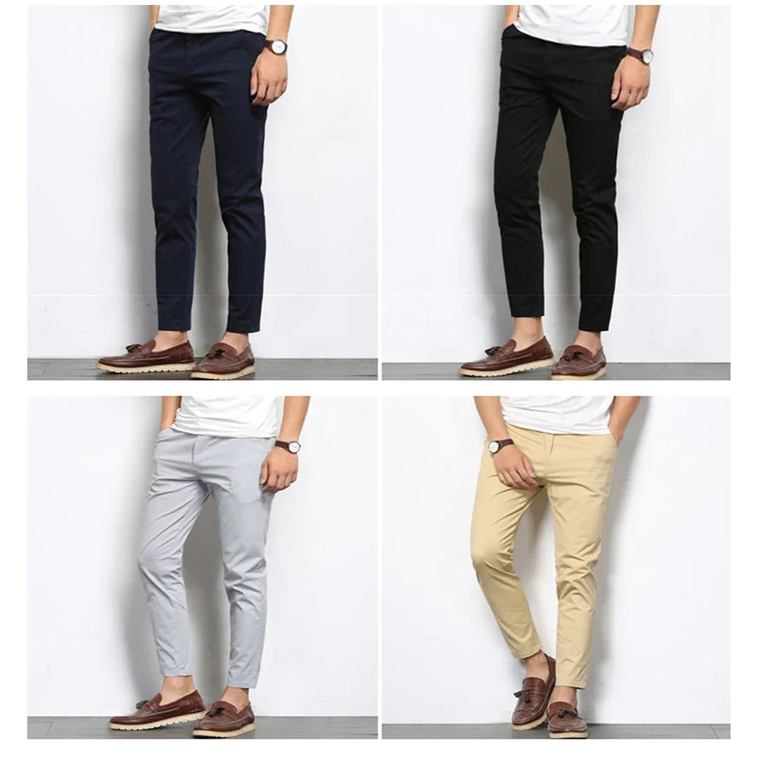 Elastic Ankle-Length Formal Trousers
